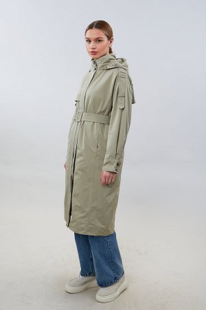 Пальто женское удлинённое с капюшоном